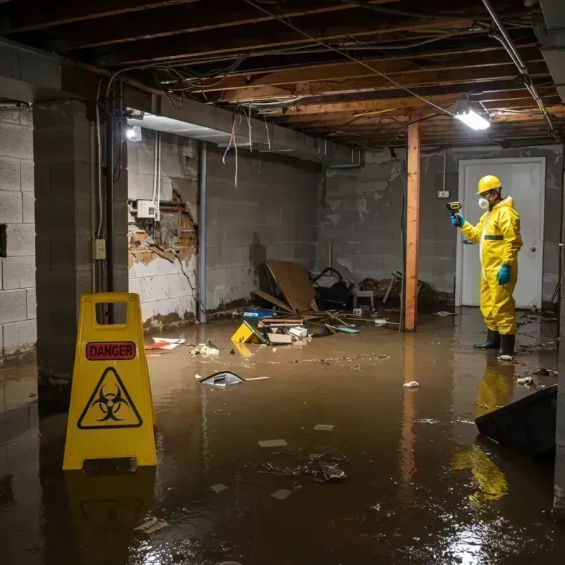 Flooded Basement Electrical Hazard in Homer, IL Property